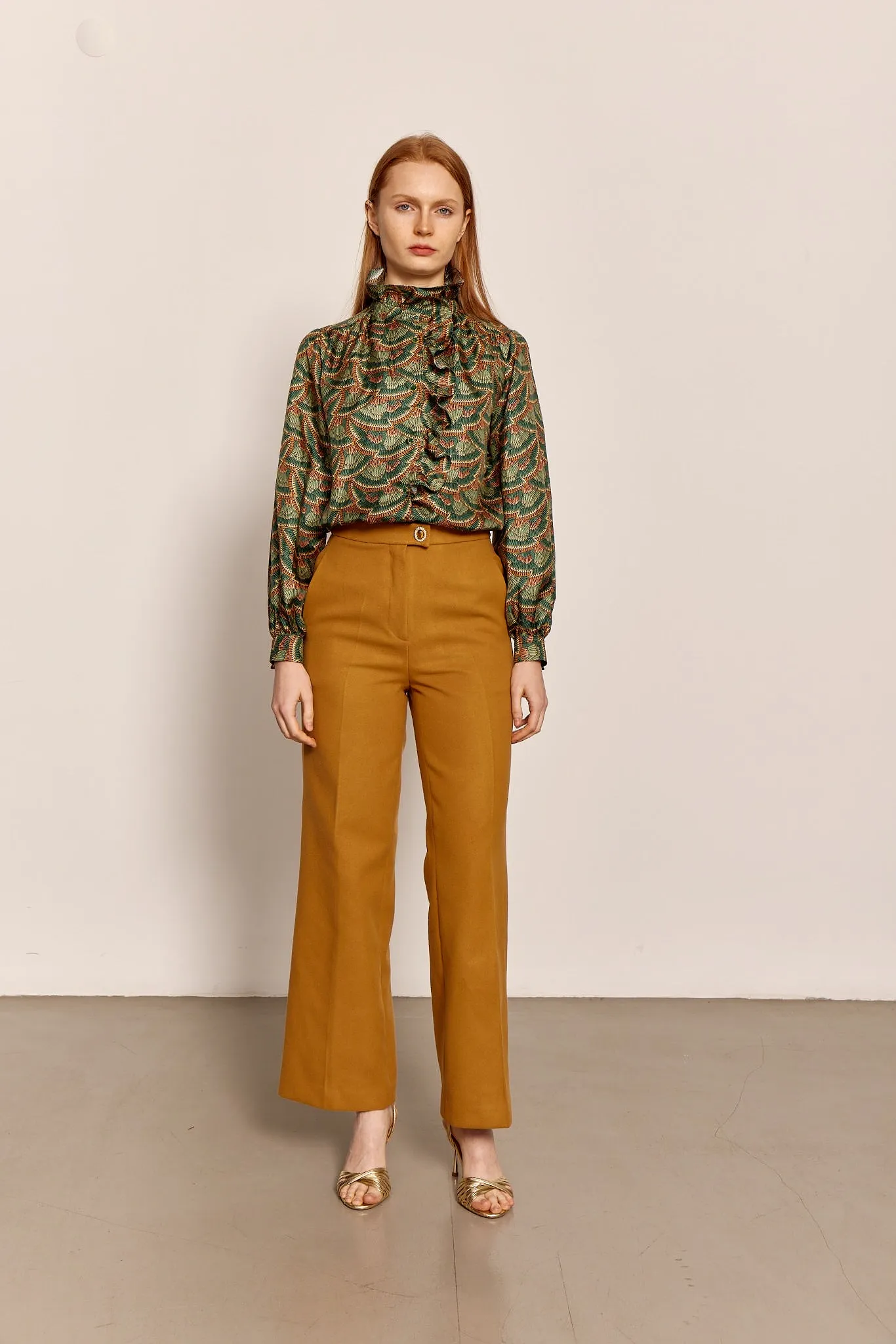 0 Wool Diane Trouser in Mustard