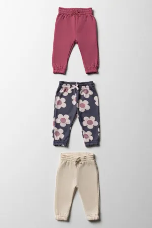 3 Pack Flower Trackpants Multi