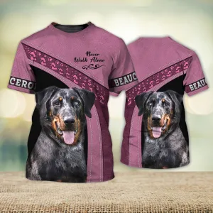 3D Dog T Shirts, Beauceron Love Never Walk Alone All Over Print T-Shirt, Gift For Pet Loves