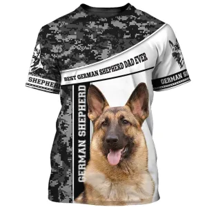 3D Dog T Shirts, Best German Shepherd Dad Ever All Over Print T-Shirt, Gift For Pet Loves