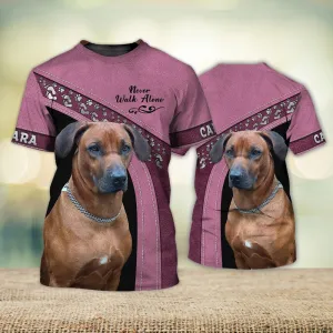 3D Dog T Shirts, Cara Love Never Walk Alone All Over Print T-Shirt, Gift For Pet Loves