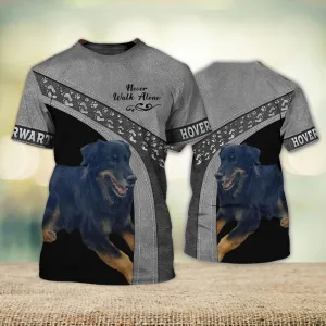 3D Dog T Shirts, Hoverwart Never Walk Alone All Over Print T-Shirt, Gift For Pet Loves