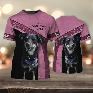 3D Dog T Shirts, Lilly Never Walk Alone All Over Print T-Shirt, Gift For Pet Loves