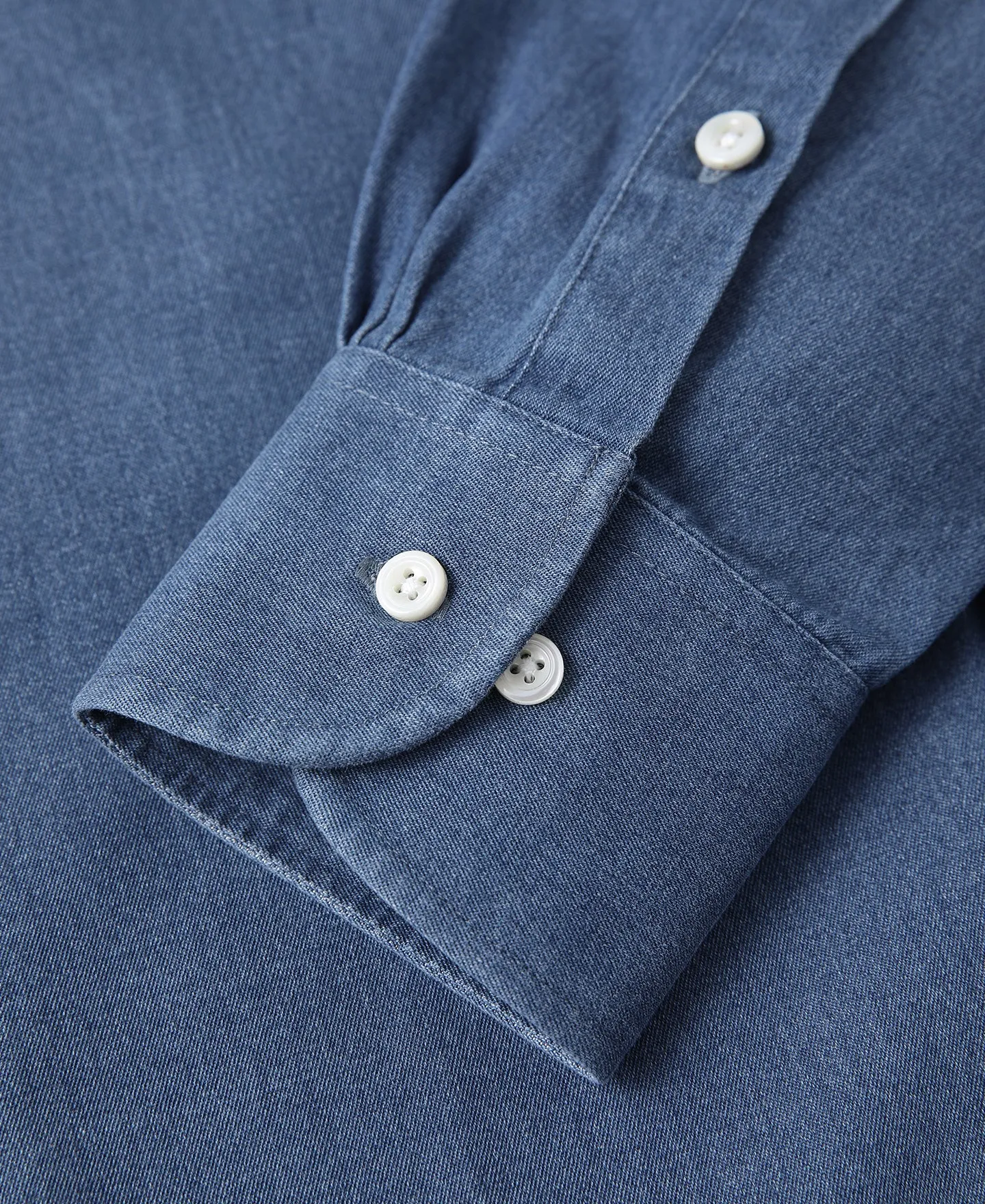 6.5 oz Washed Denim Button-Down Collar Shirt