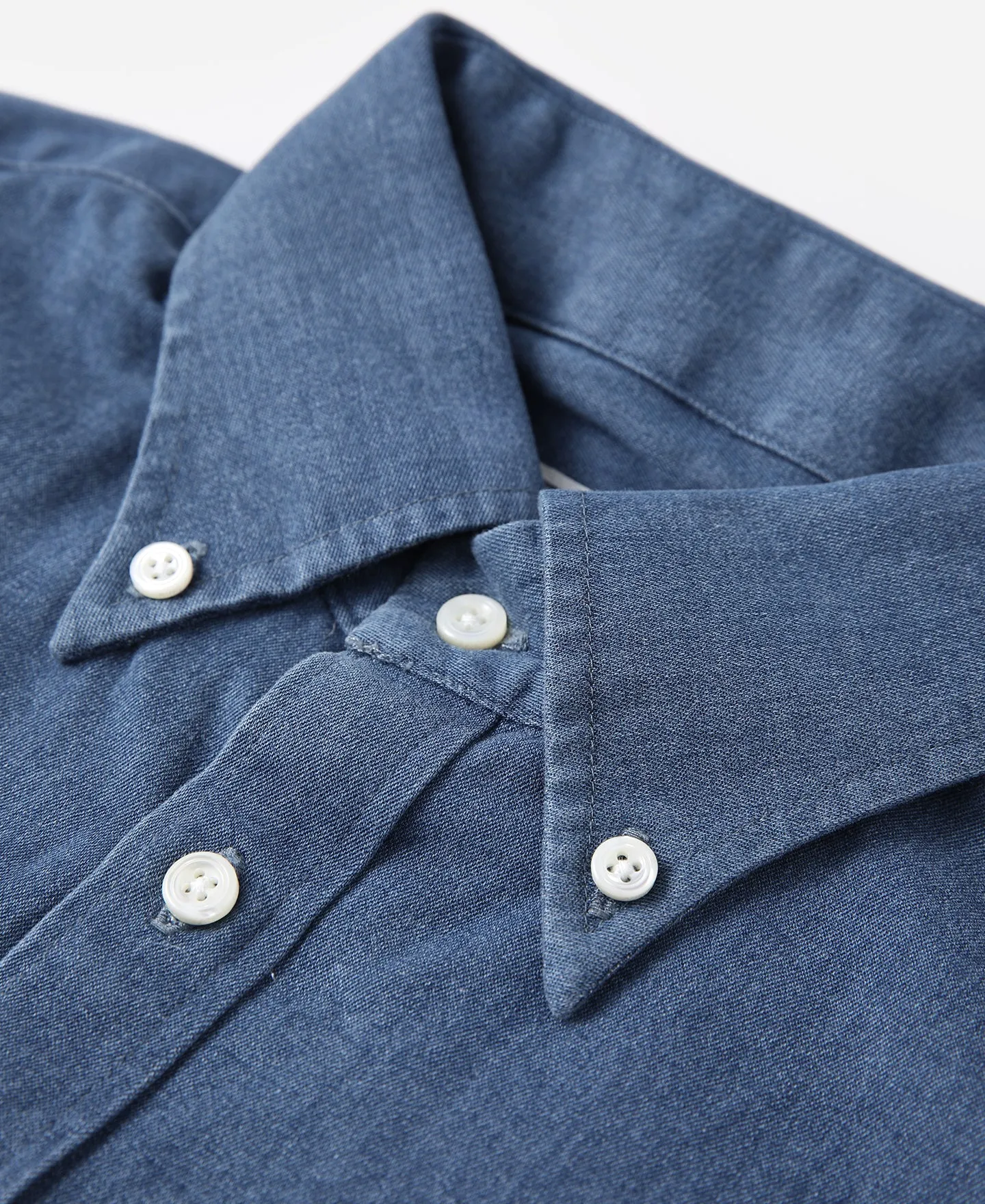 6.5 oz Washed Denim Button-Down Collar Shirt