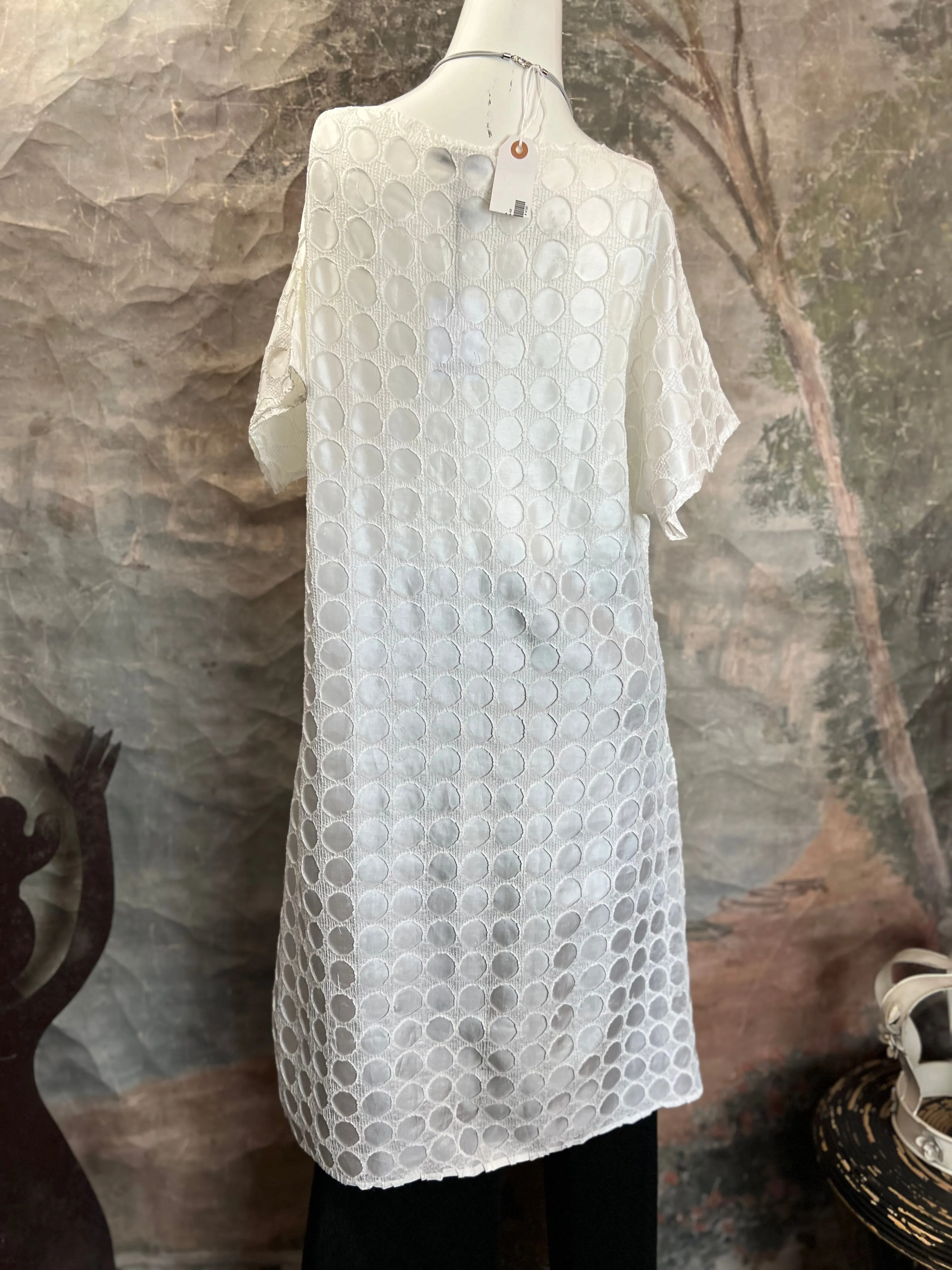 AD1040 Orbit Shirt Dress-Ivory