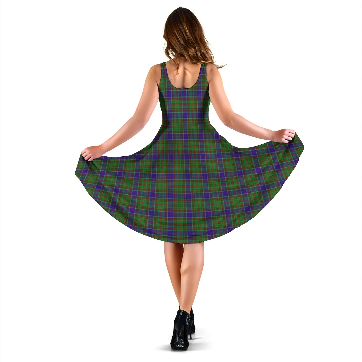 Adam Tartan Sleeveless Midi Womens Dress