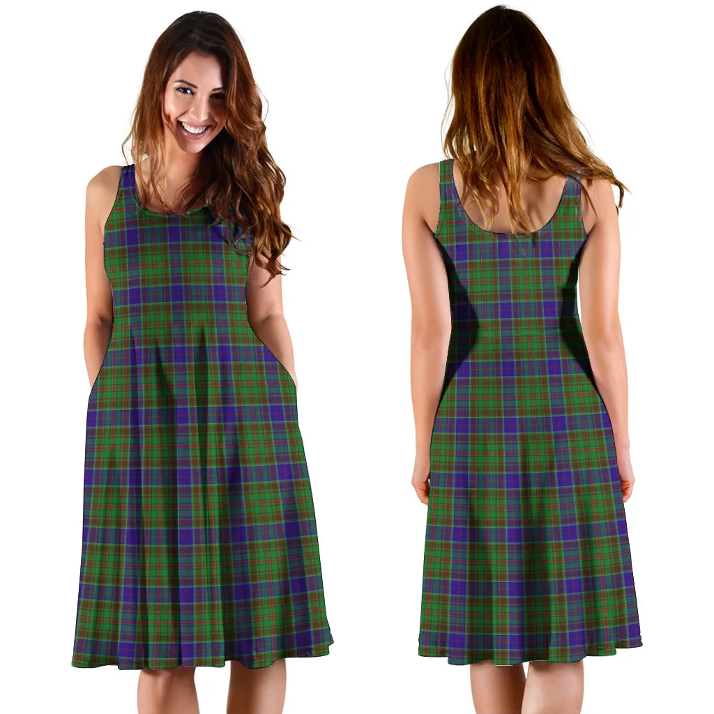 Adam Tartan Sleeveless Midi Womens Dress