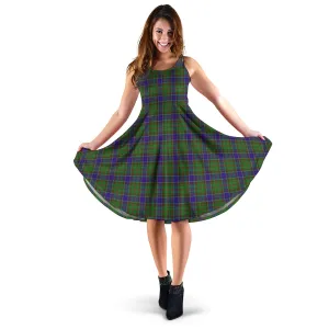 Adam Tartan Sleeveless Midi Womens Dress