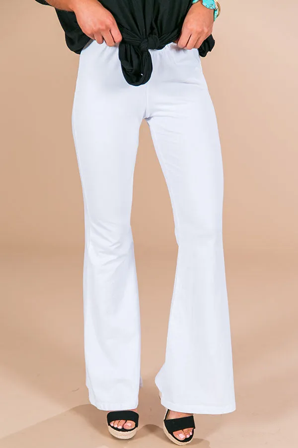 All The Stops Flare Pants In White