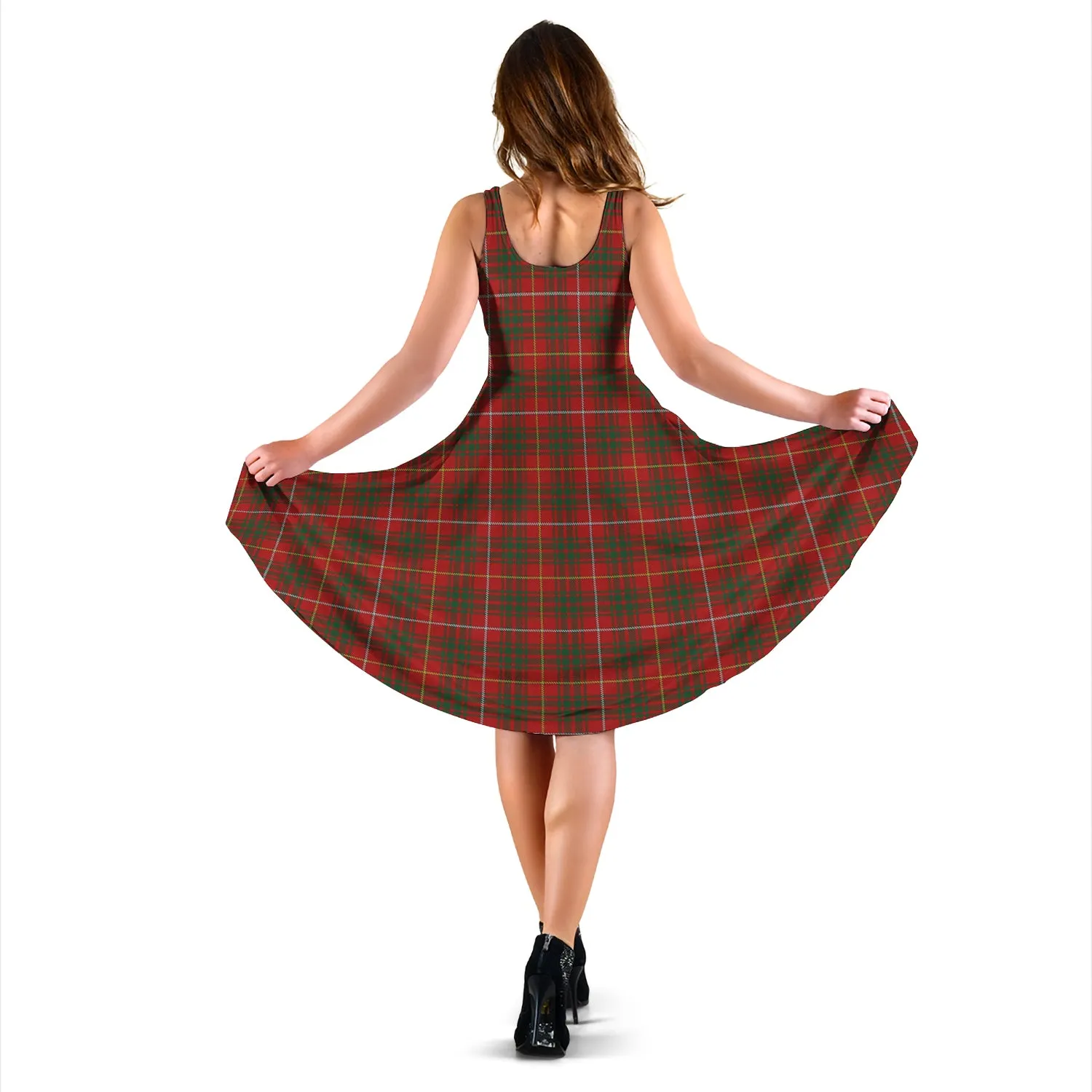 Bruce Tartan Sleeveless Midi Womens Dress