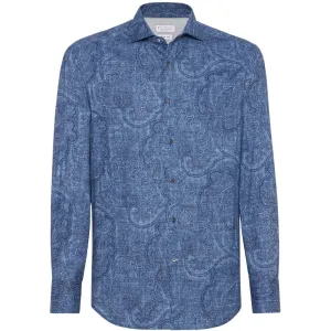 Brunello Cucinelli Shirts Blue