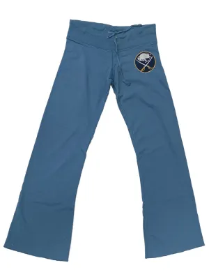 Buffalo Sabres Retro Brand WOMEN'S Dusty Blue Raw Edge Drawstring Sweatpants (S)