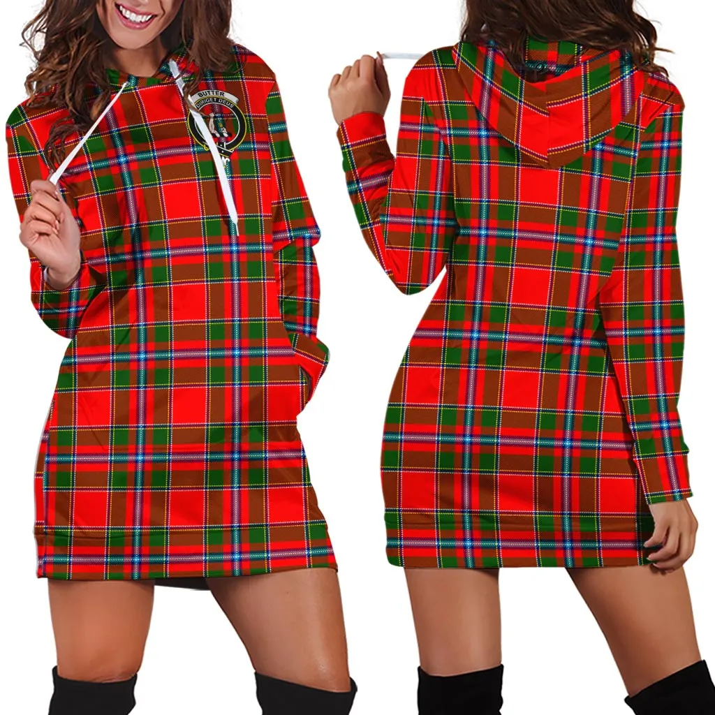 Butter Tartan Hoodie Dress with Family Crest