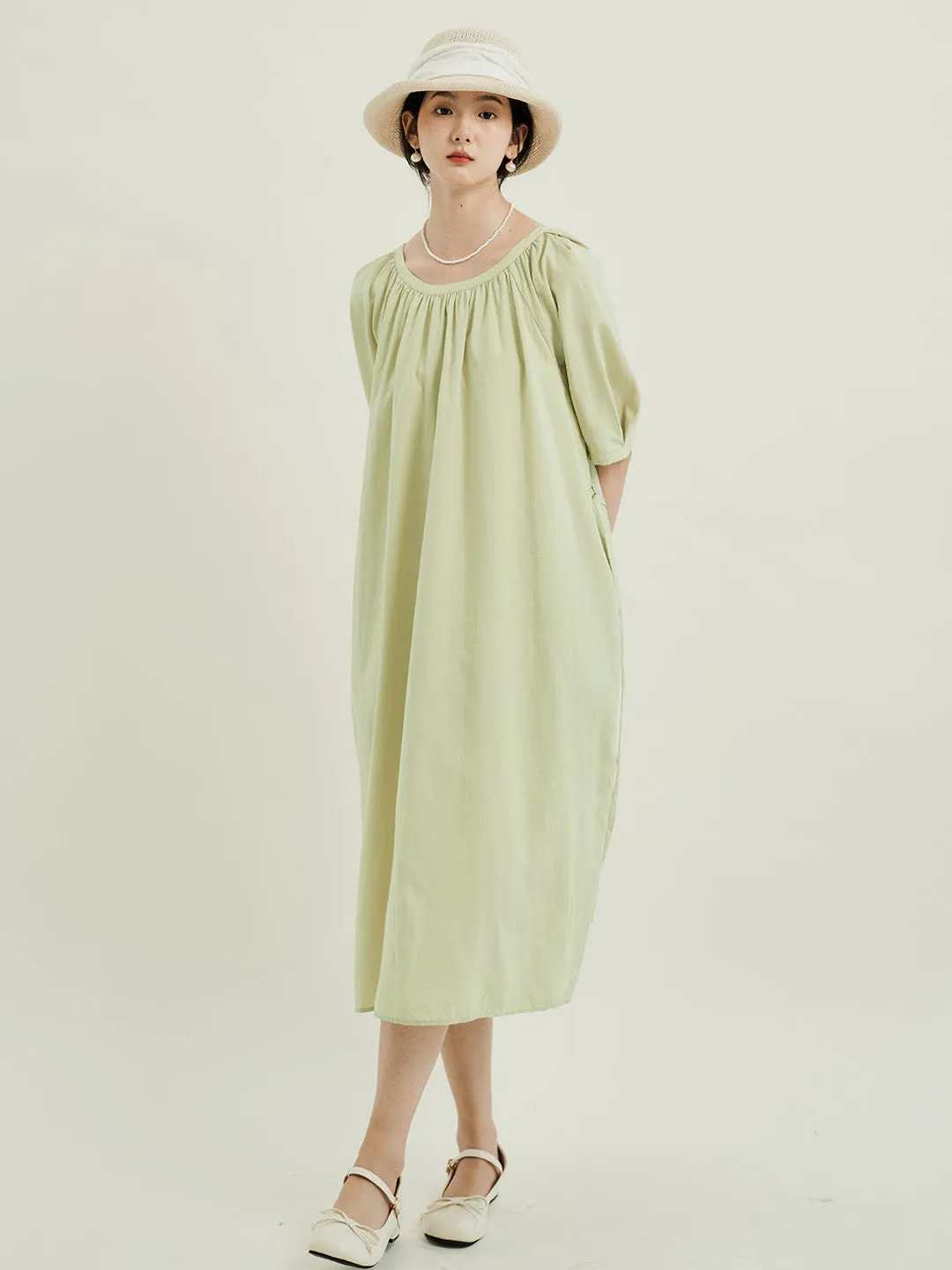 Chowxiaodou Stylish Flared Hem Tencel Dress