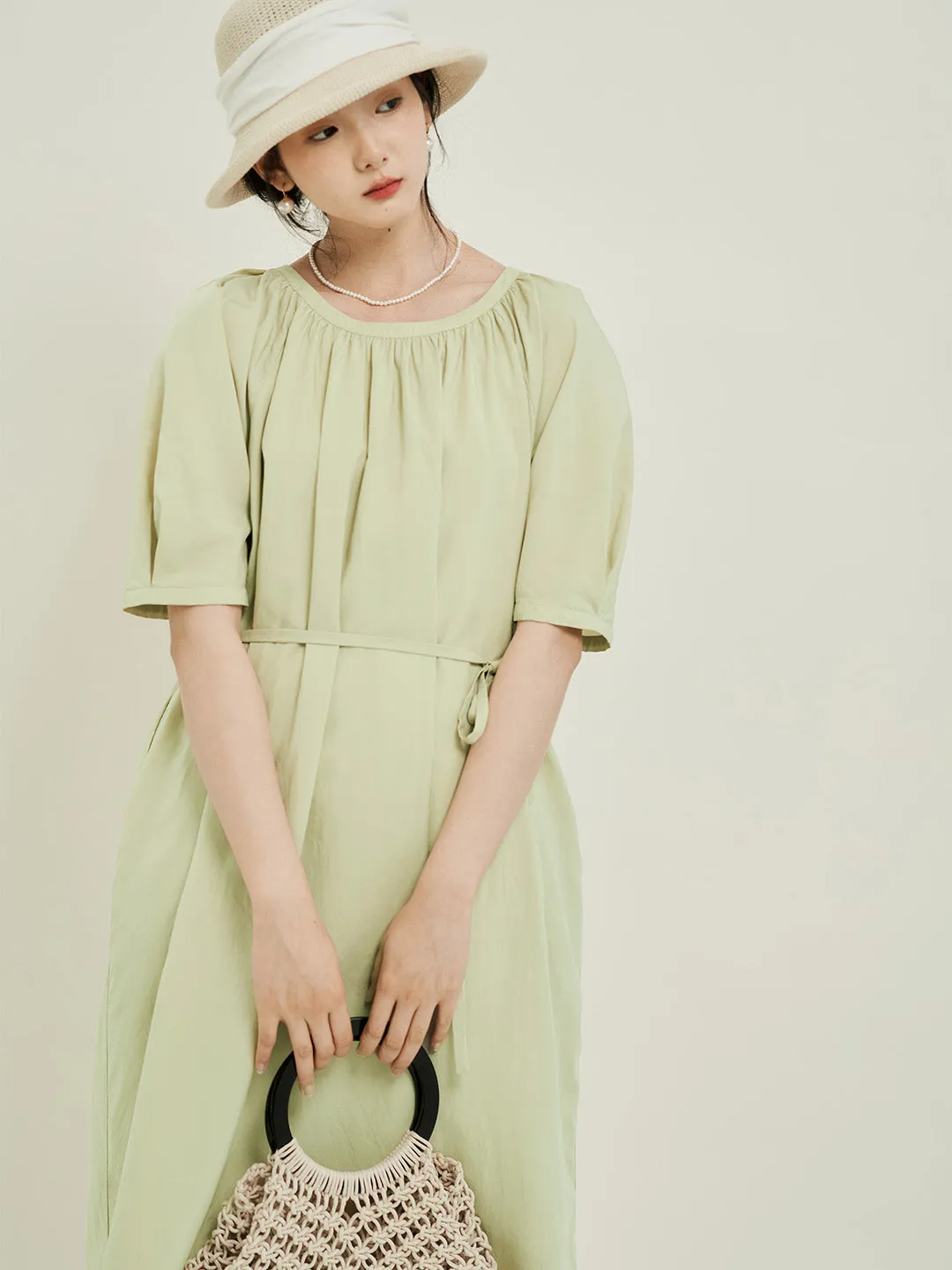 Chowxiaodou Stylish Flared Hem Tencel Dress