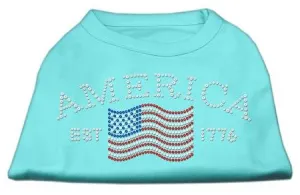 Classic American Rhinestone Shirts Aqua XXXL (20)