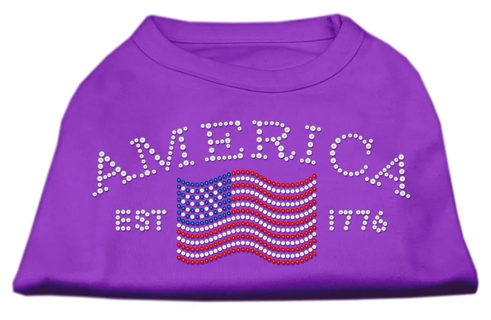 Classic American Rhinestone Shirts Purple XL (16)