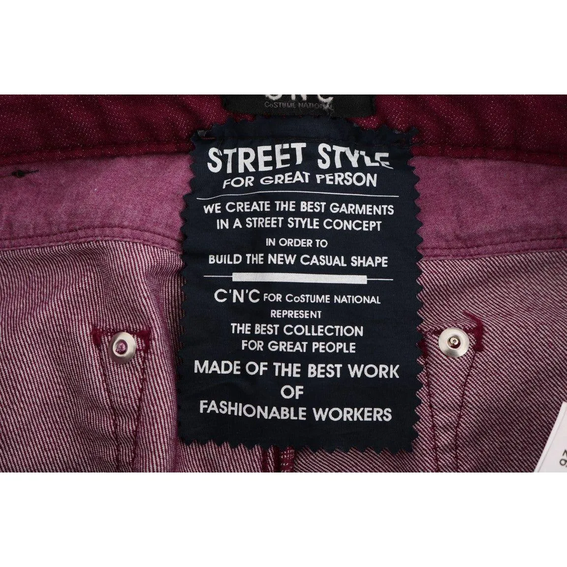 Costume National Sleek Red Straight Fit Luxury Jeans