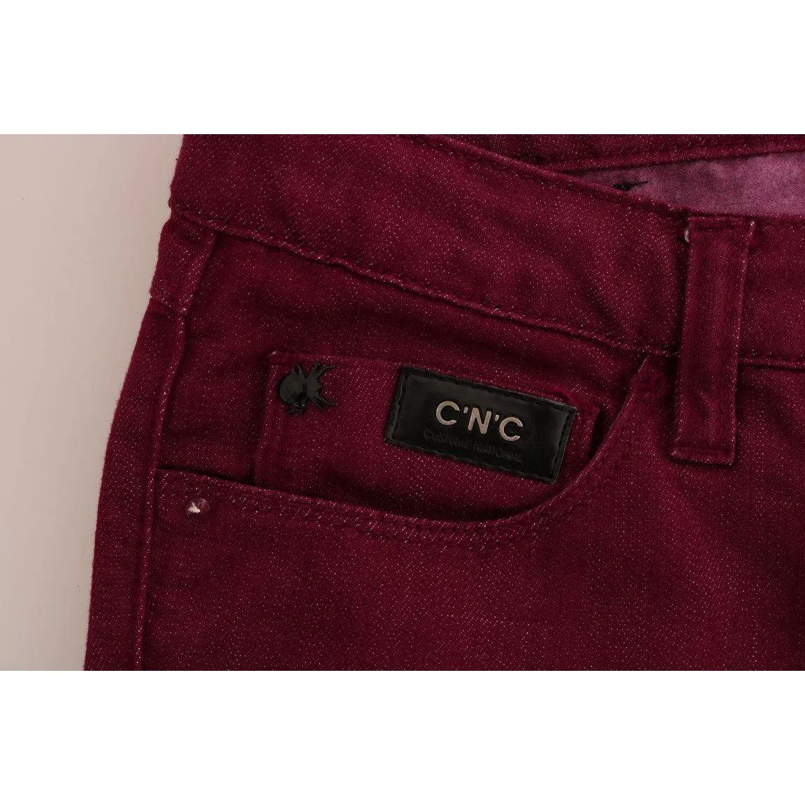 Costume National Sleek Red Straight Fit Luxury Jeans