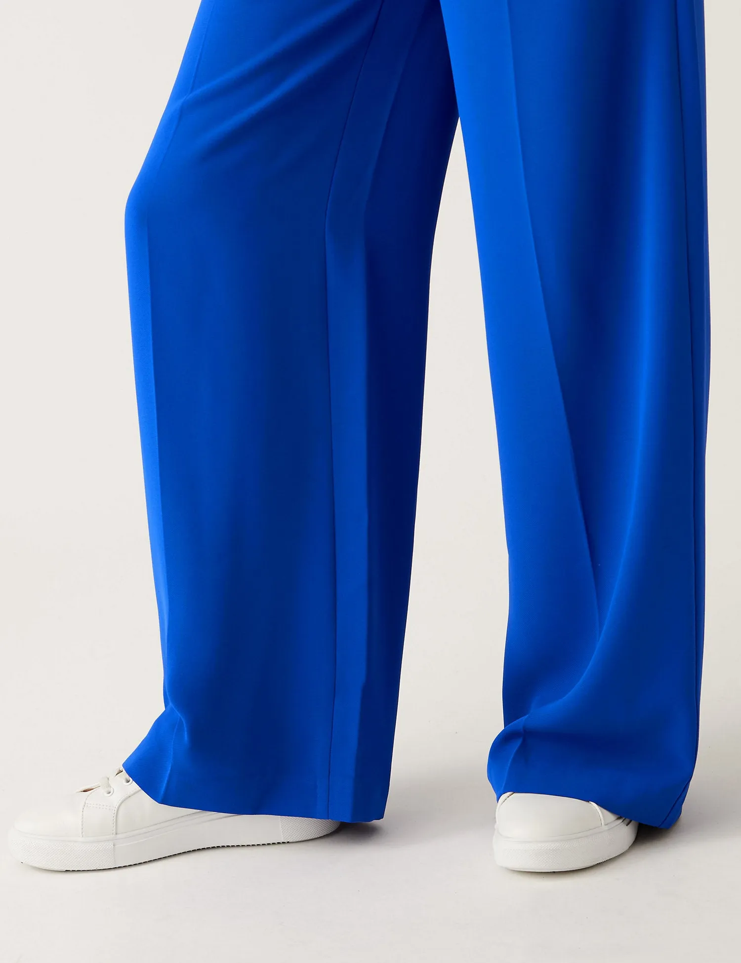 Crepe Drawstring Wide Leg Trousers