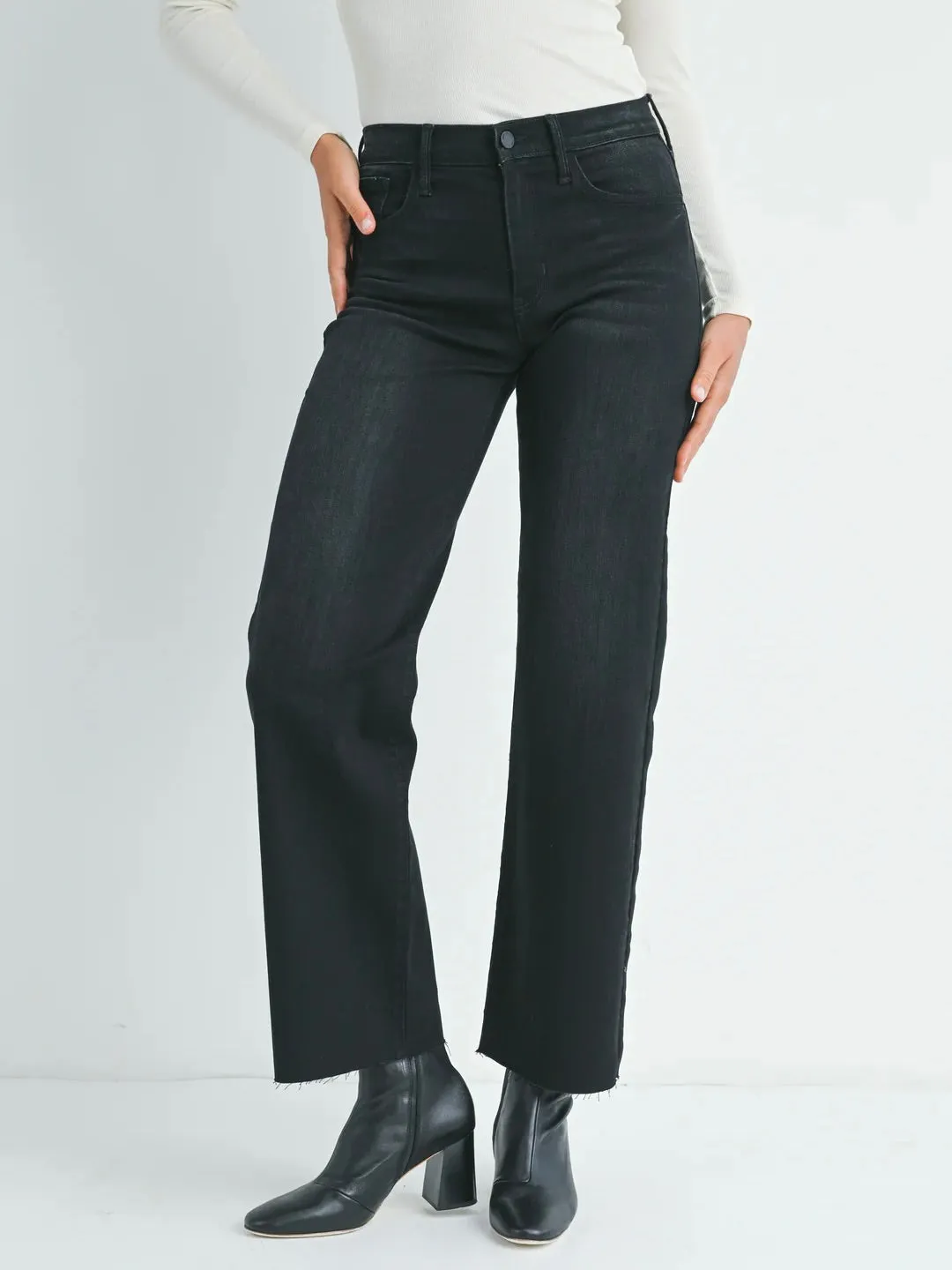 Just Black Denim : Slim Palazzo Scissor Cut Jean