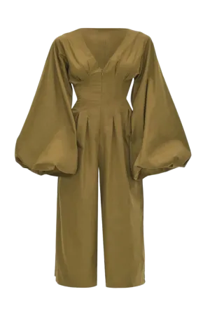 Nia Culotte Olive Jumpsuit