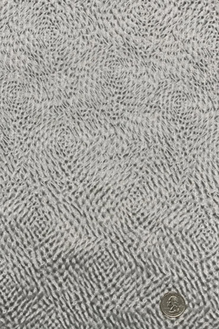 Platinum Silver Silk Hammered Satin Jacquard Fabric