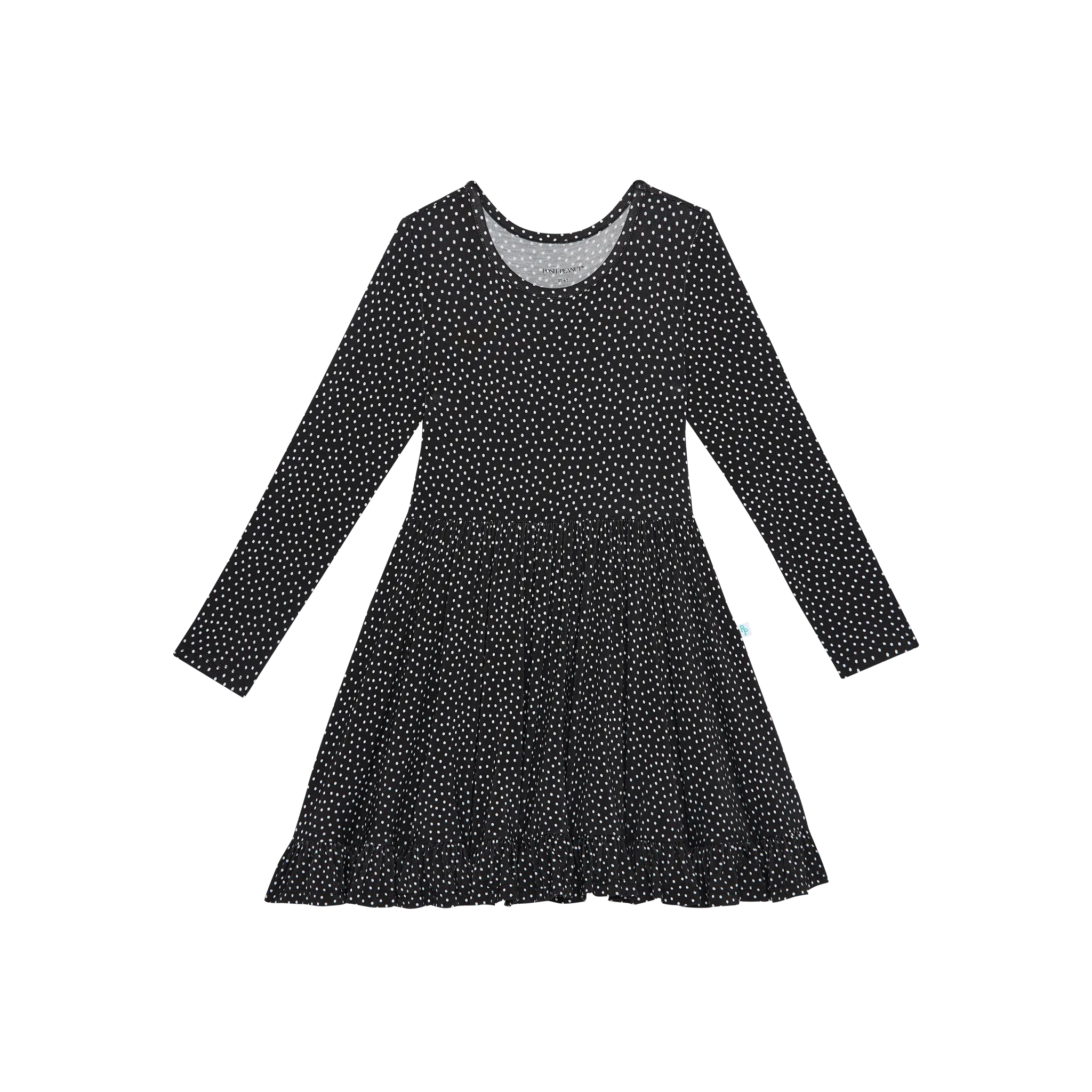 Posh Peanut Aggie L/S Ruffled Twirl Dress