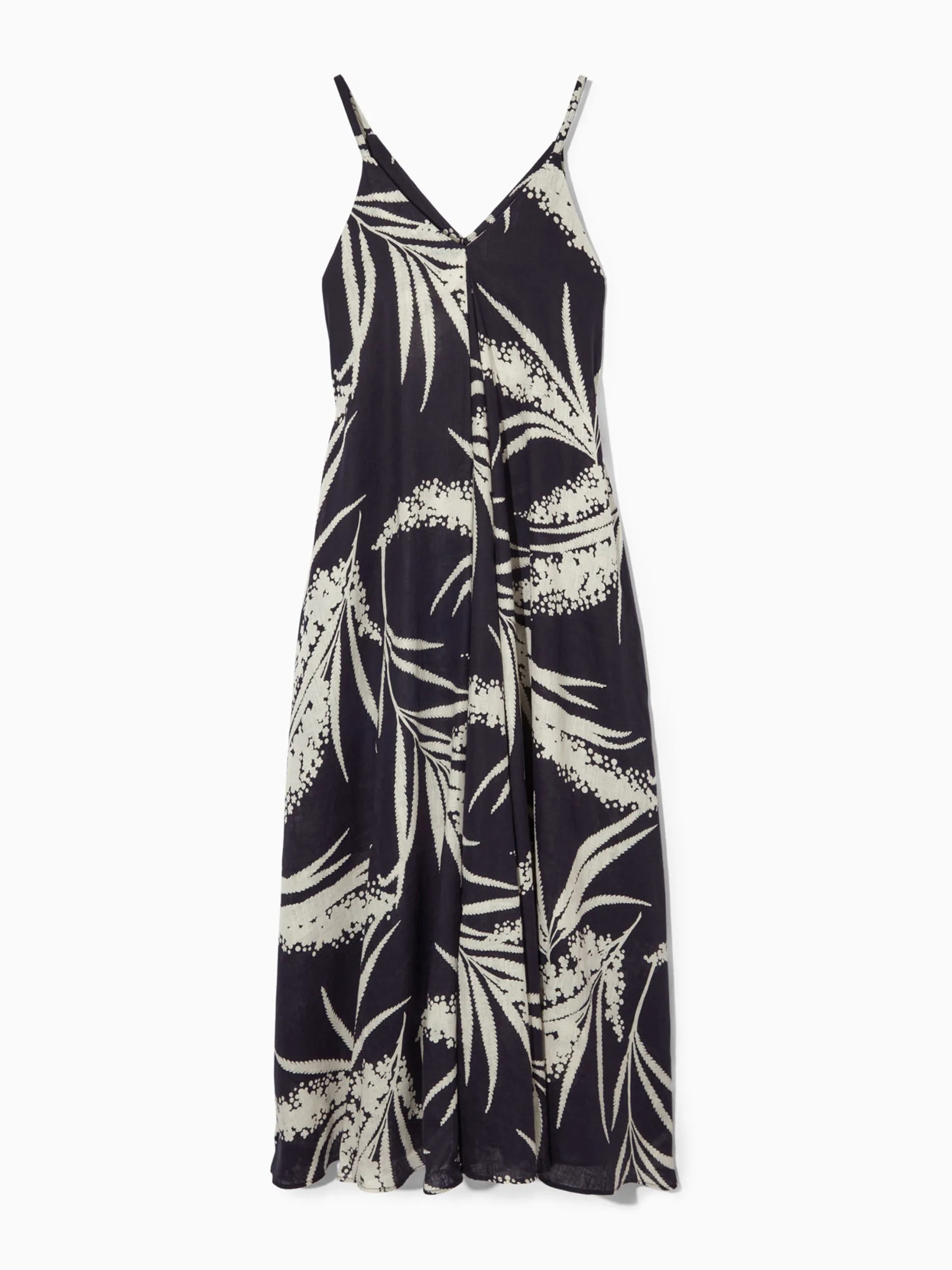 Printed pleated midi dress