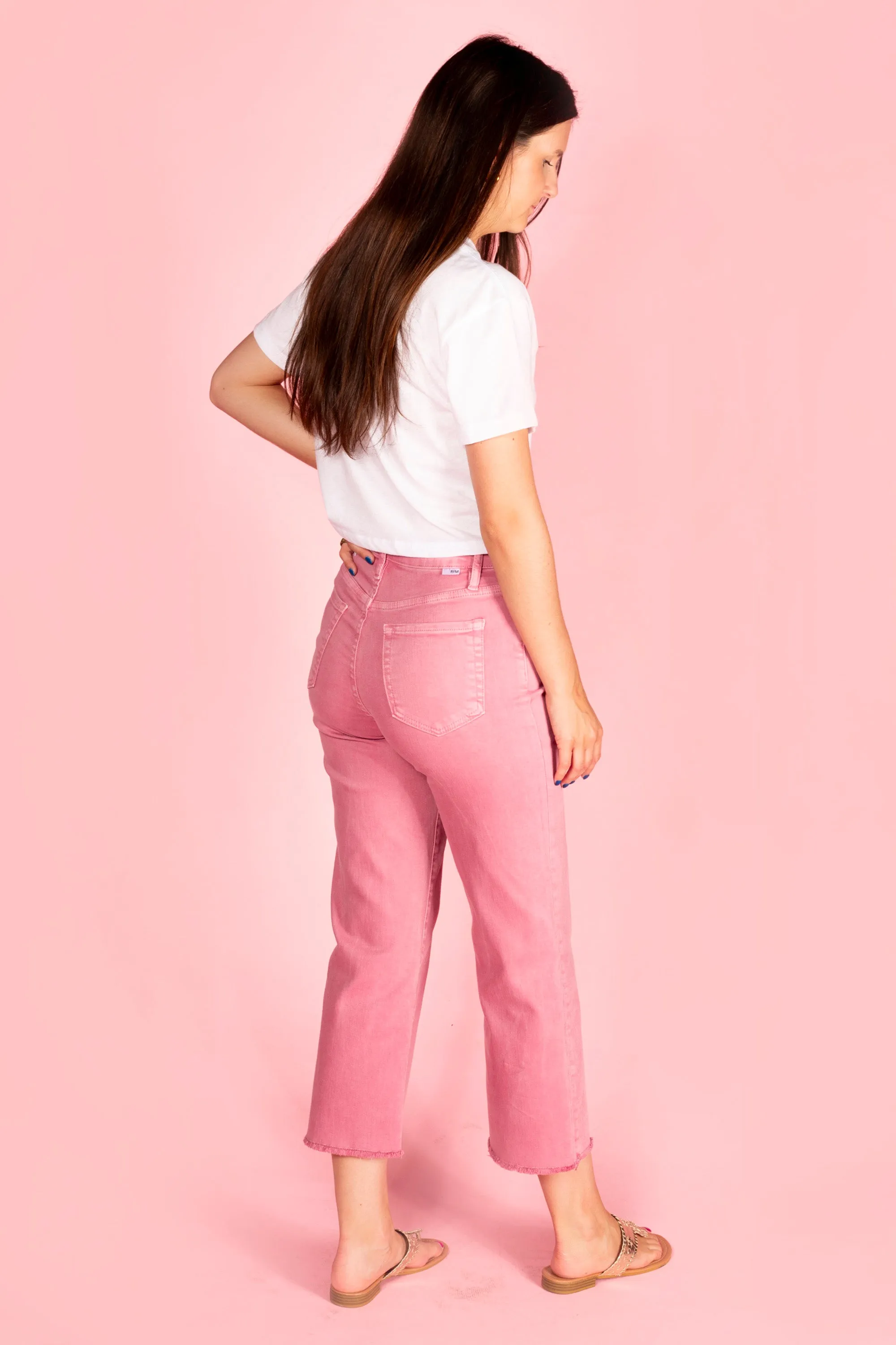 RFM Chloe Pink Rouge Cropped Denim - FINAL SALE