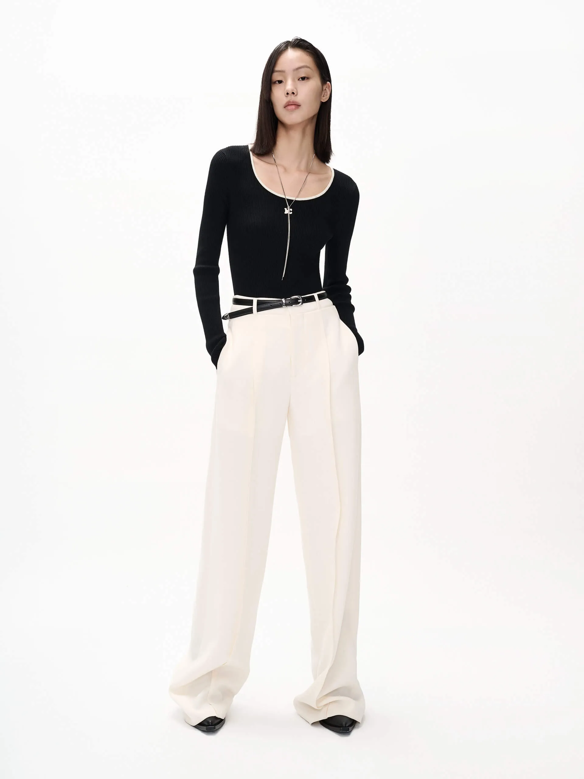 Tailored Wide Leg Trousers