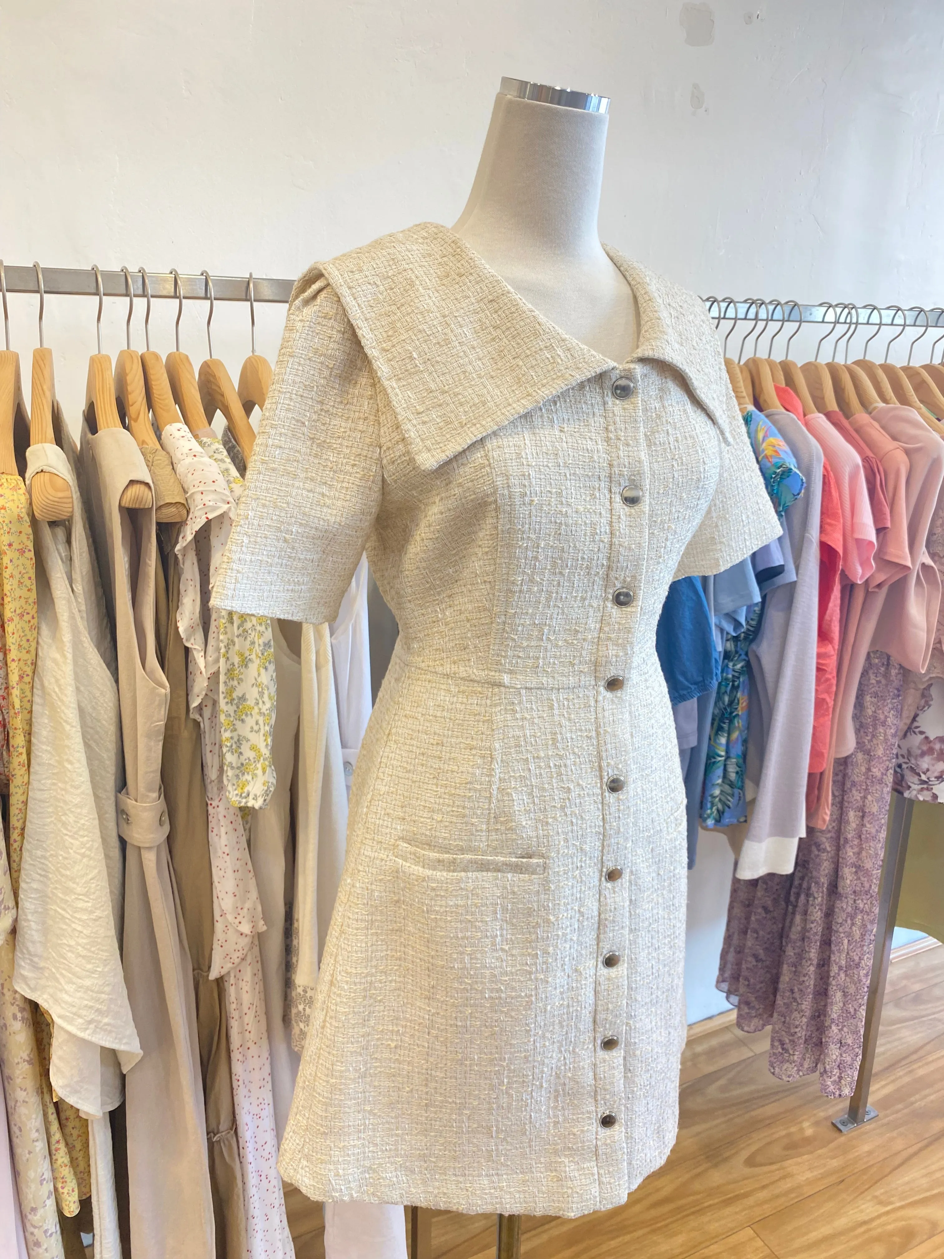 Tweed short sleeve dresses