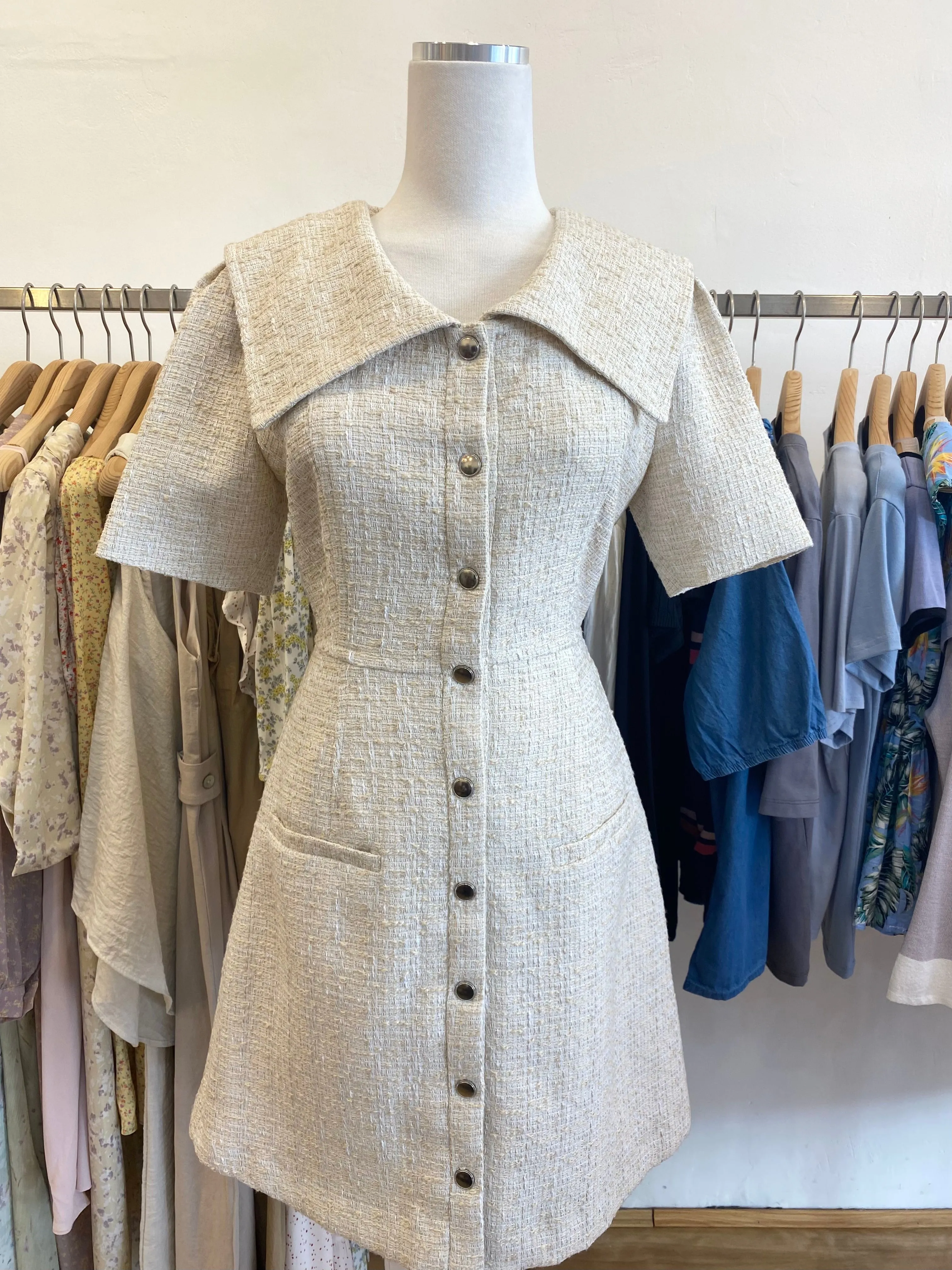 Tweed short sleeve dresses