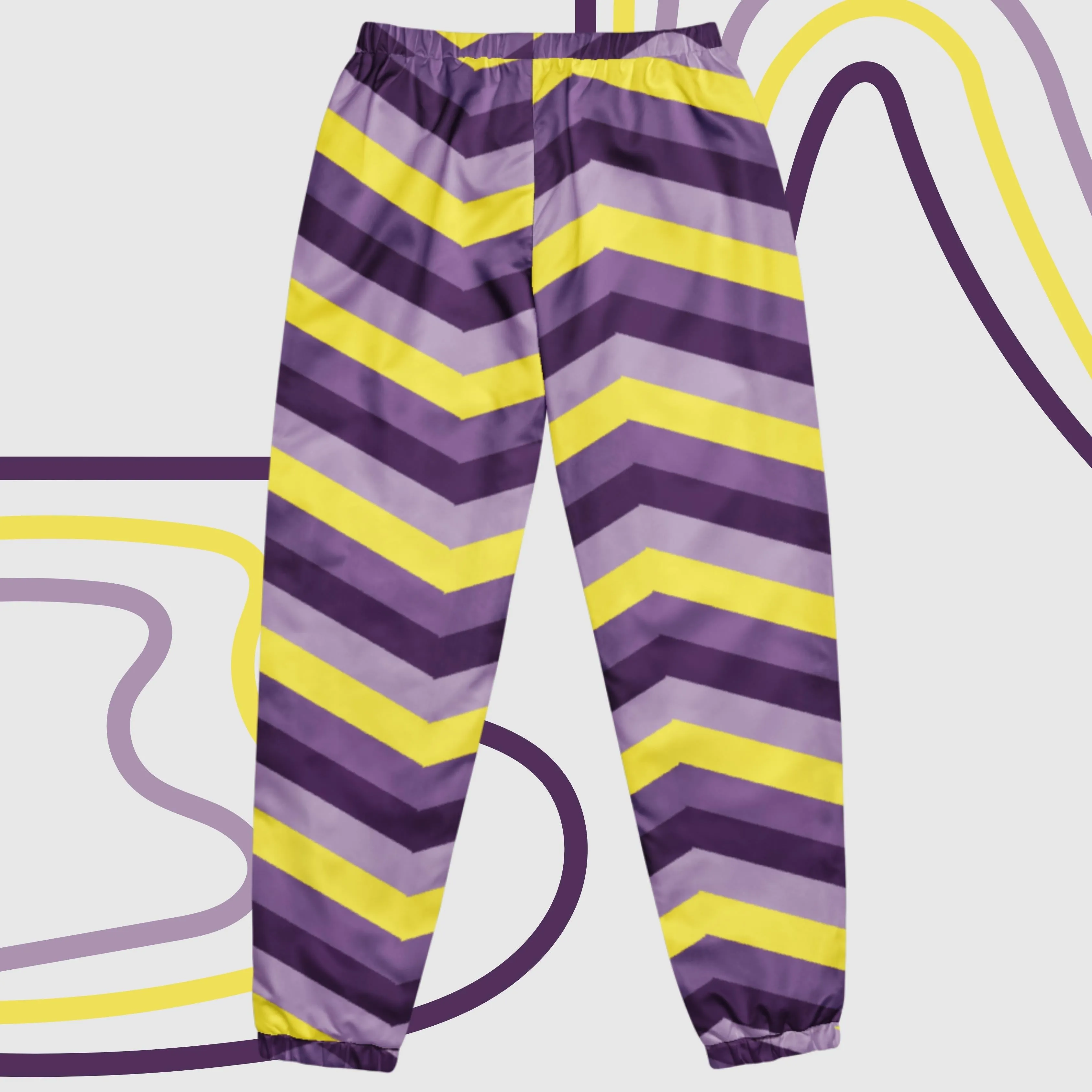 Unisex Retro Purple Wavy Lines Track Pants