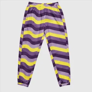 Unisex Retro Purple Wavy Lines Track Pants