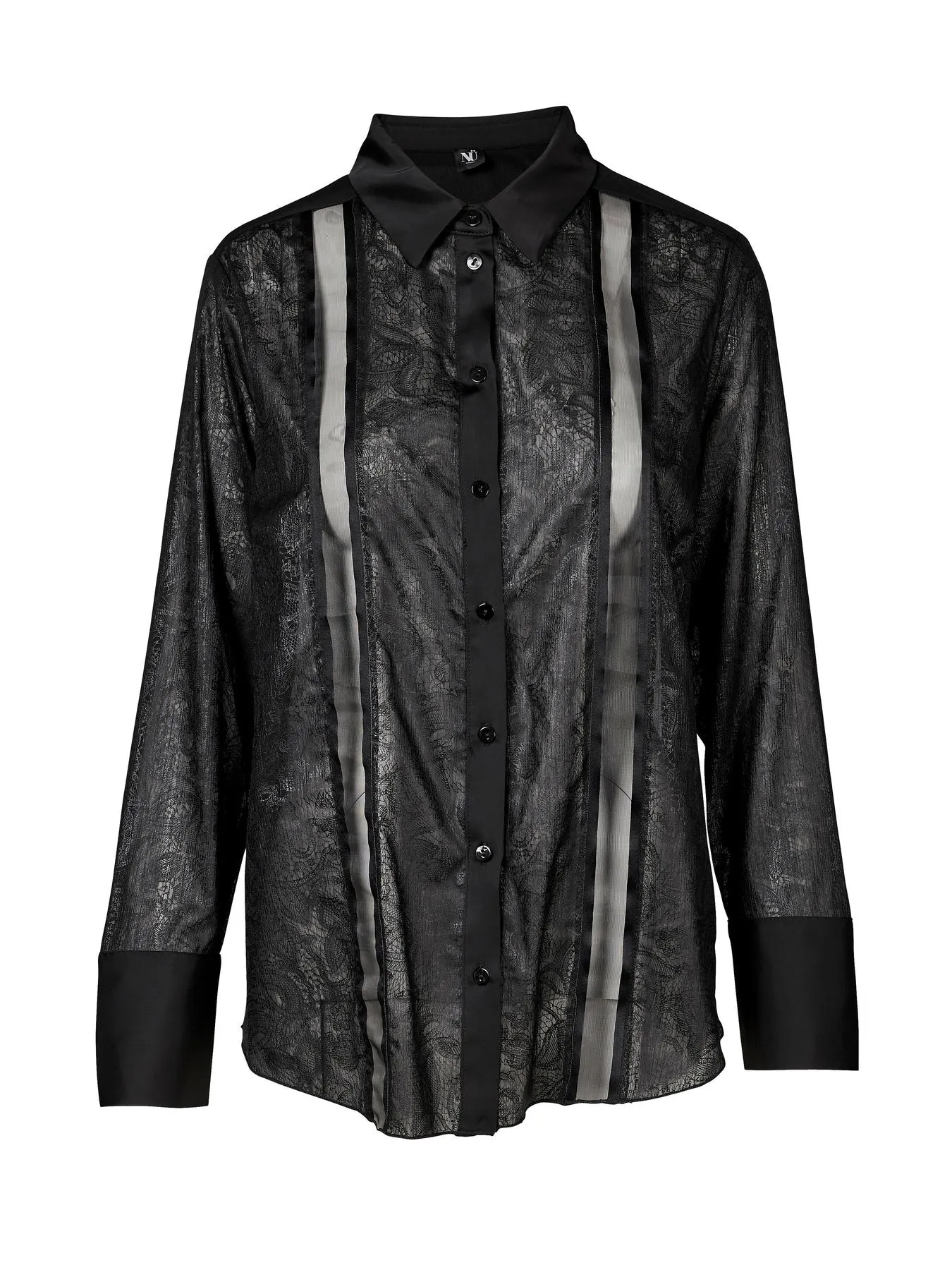 Valja Lace Detail Shirt - Black