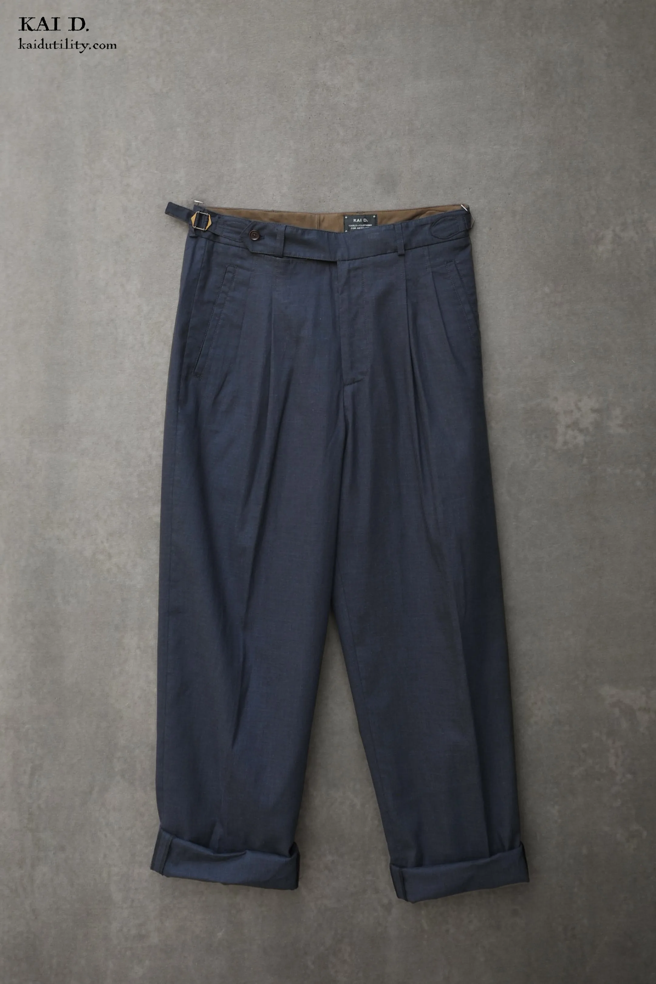 Wide Leg Matisse Pants - Cool Touch Cotton Linen - Blue - 32, 34