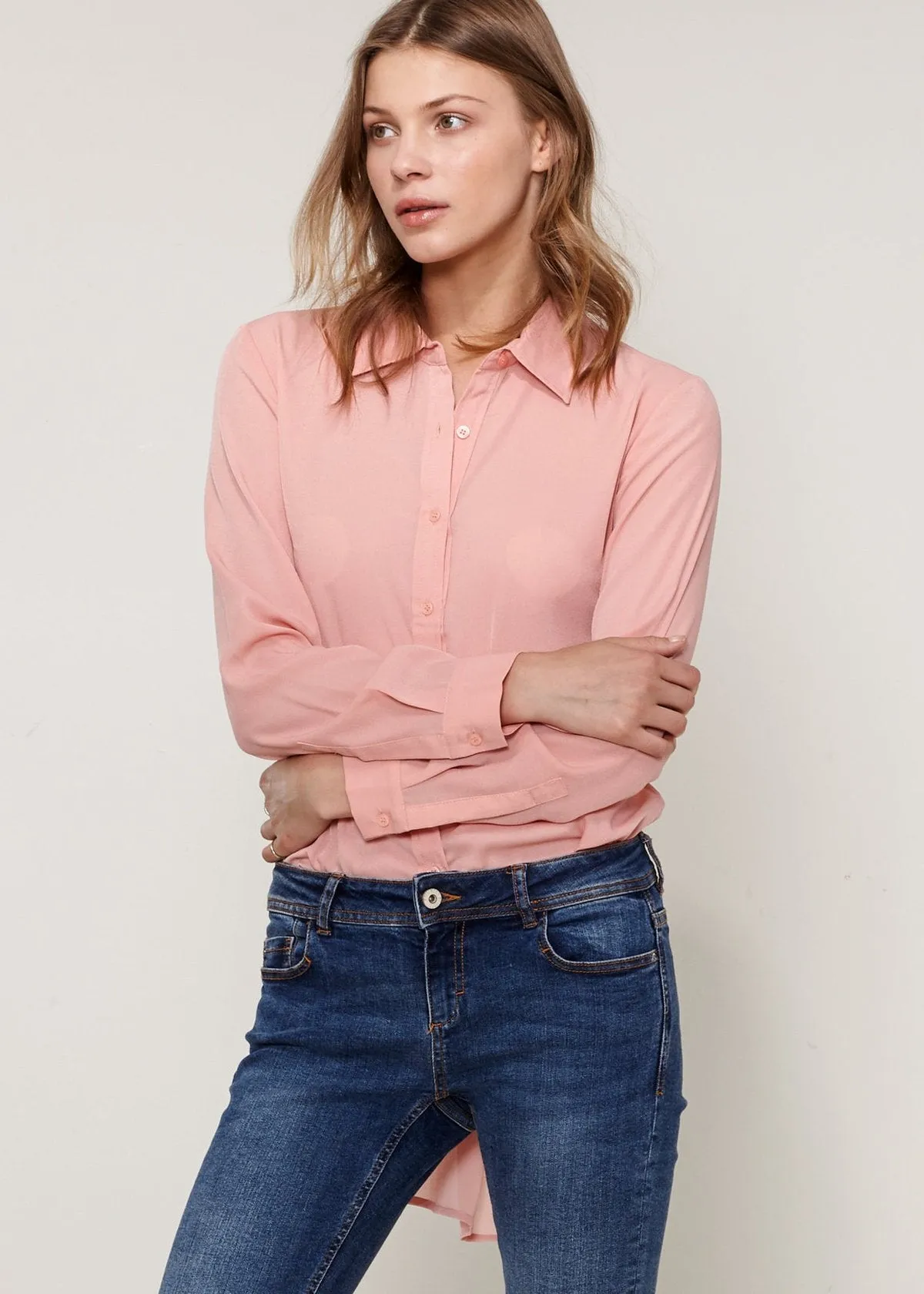 Women's Belted Hi-lo Blouse