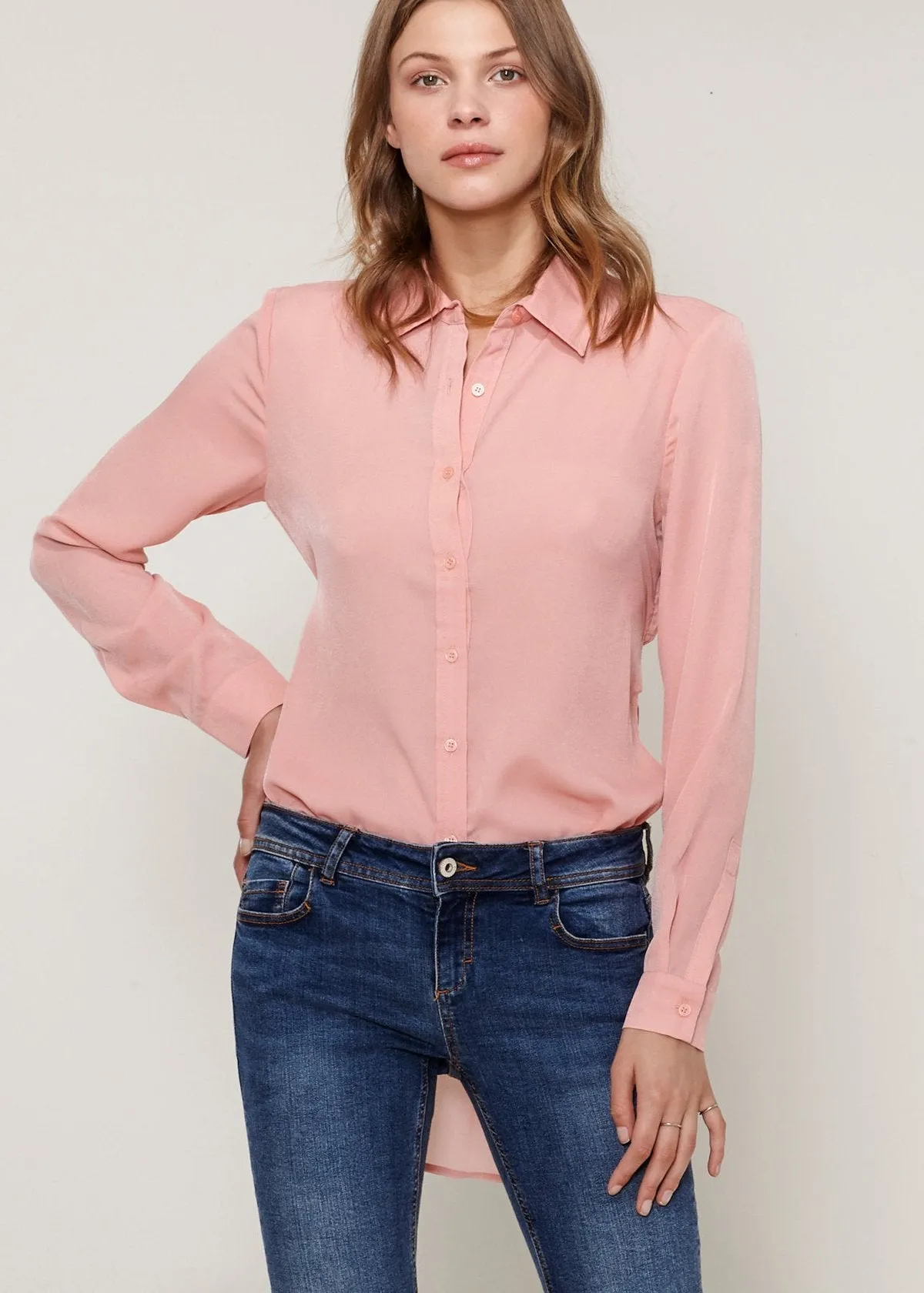 Women's Belted Hi-lo Blouse