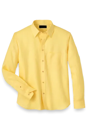 Yellow Linen Classic Solid Shirt